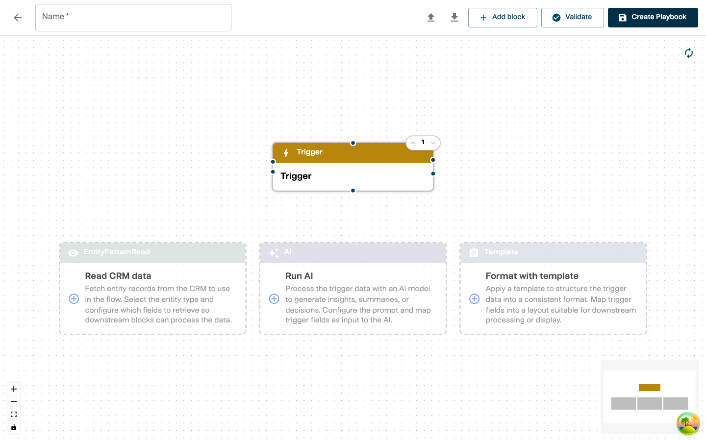 New playbook with trigger and suggestions
