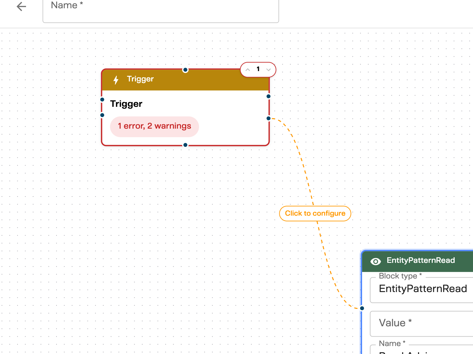 A dashed edge appears between connected blocks