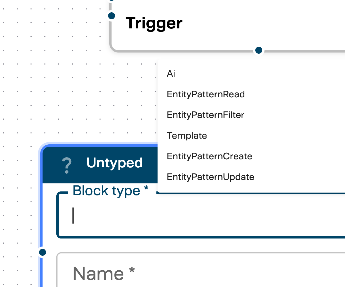 Block type dropdown showing all available types