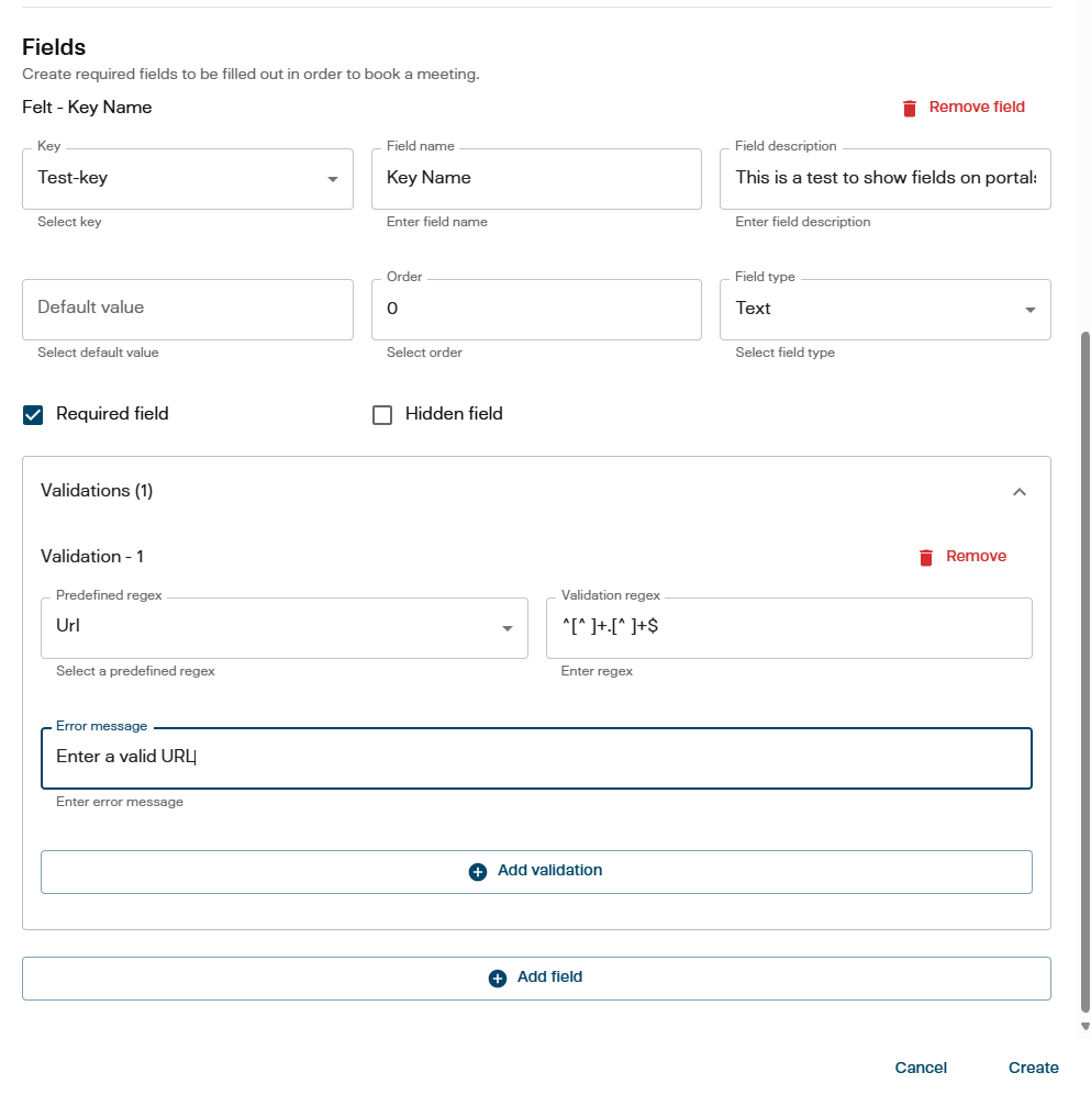 Field setup example
