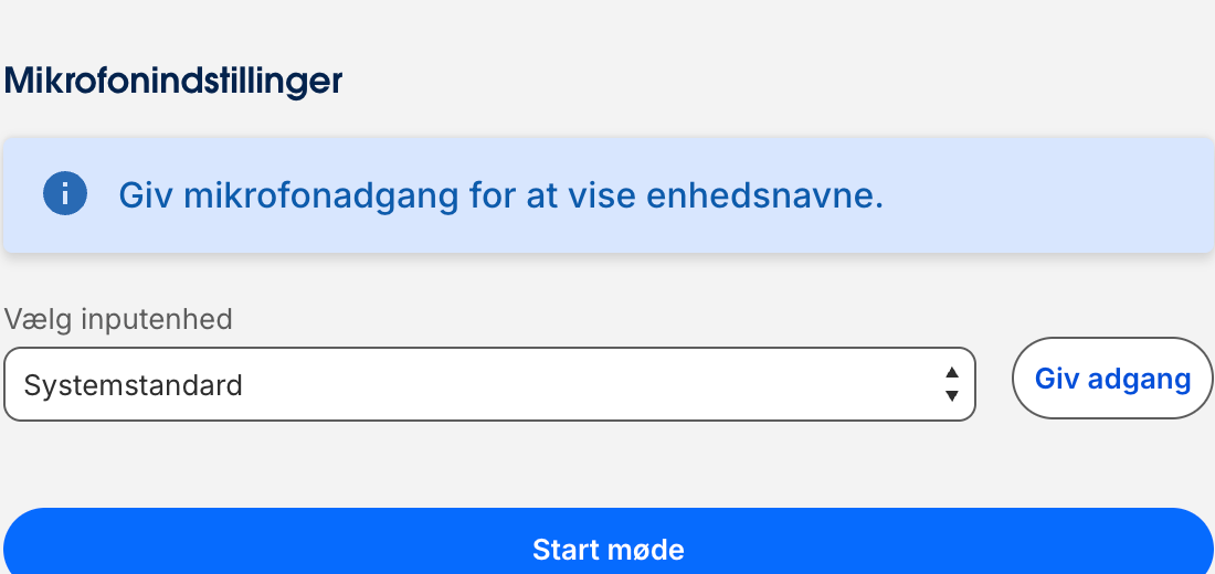 Meet microphone selector