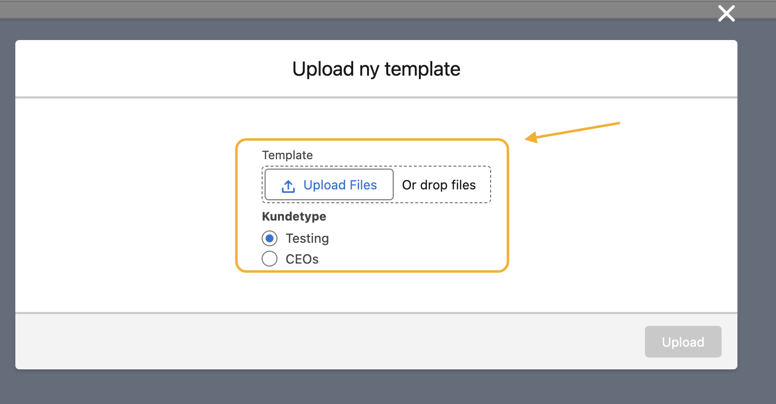 Upload Template
